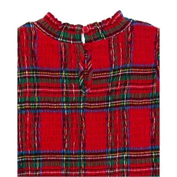 Toddler Girl Plaid Brushed Flannel Long Sleeved Dress Size 4T - Picture 3 of 8